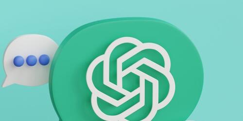ChatGPT logo with speaking bubbles